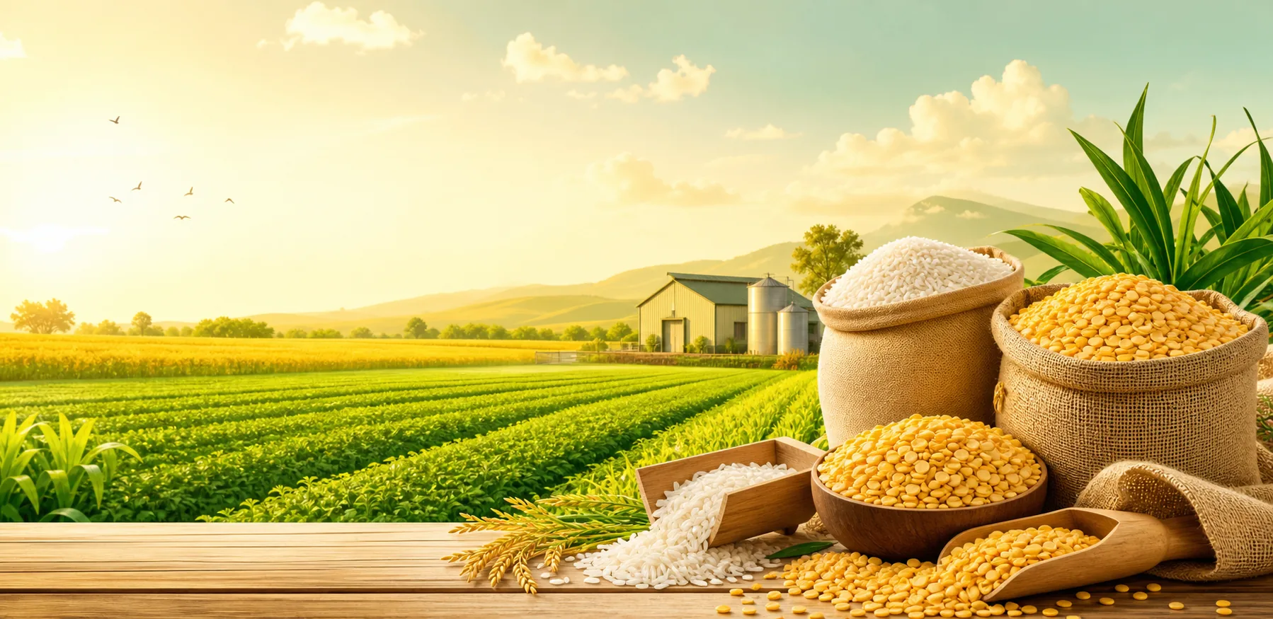 JD Agro pulses and rice agricultural setting